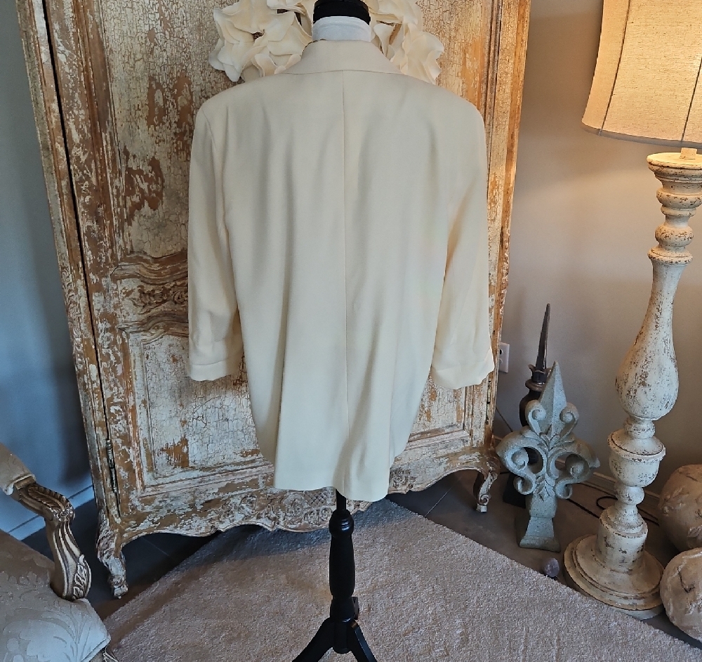 Talbots Cream Single-Button Blazer Jacket - Picture 9 of 9